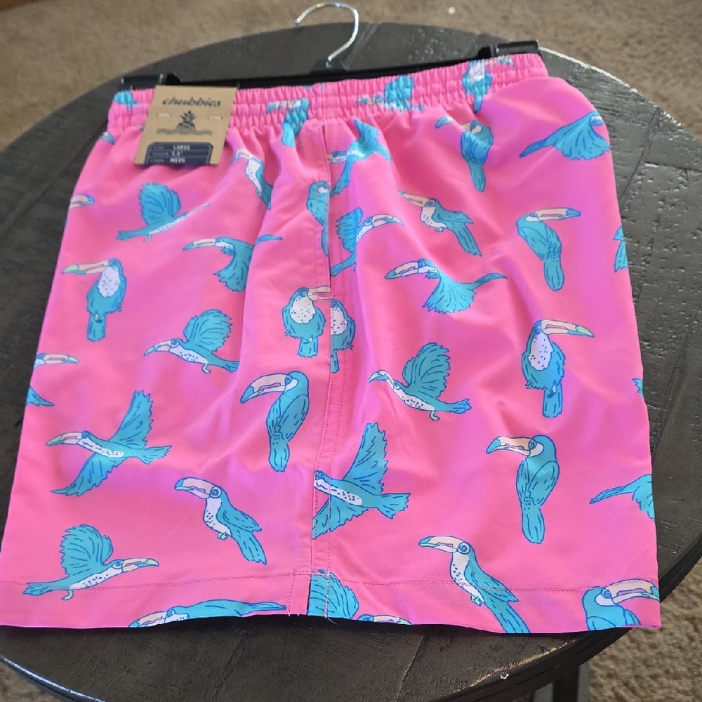 Chubbies Pink Toucan Print Swim Shorts
